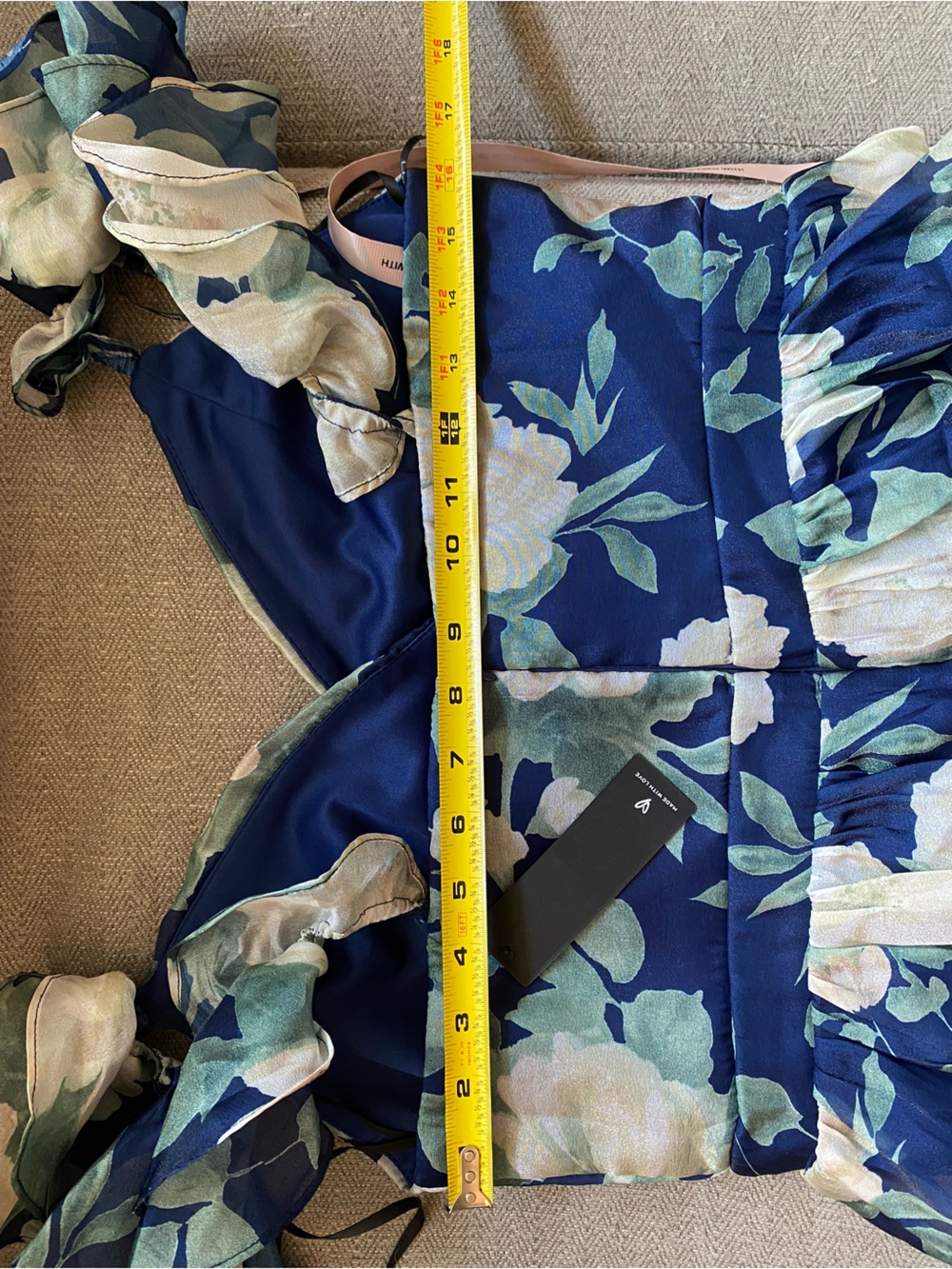 Lulus Soiree Perfection Navy Floral Ruffled Tiered Maxi Dress Blue - Size L - Picture 9 of 9